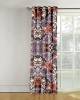 Floral printed brown color polyester readymade curtain for large windows